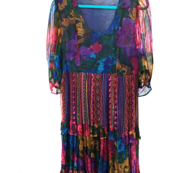 Bohemian Maxi Dress Large - Picture 1 of 11